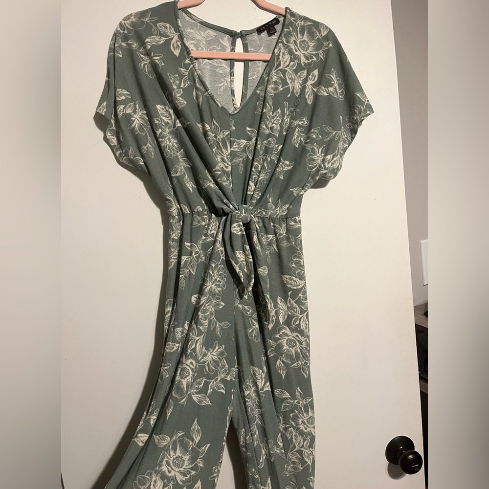 As U Wish Green Floral Jumpsuit